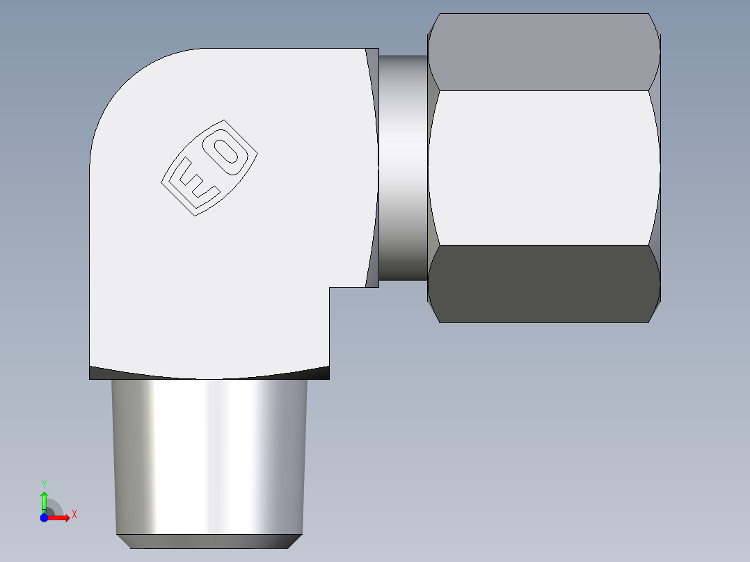 卡套式工业通用硬管接头EO_Male_stud_elbow_WE08SRCF前视图