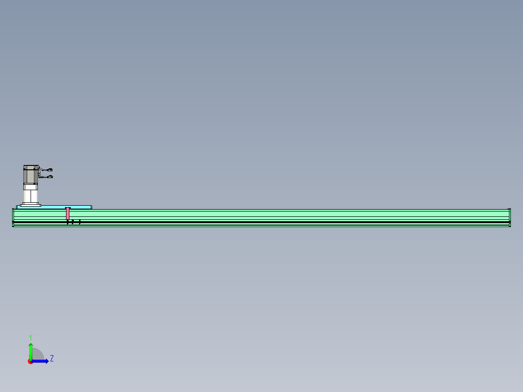 东锦齿条传动DH270G-L167-S2350-BU-减速机+750W左视图