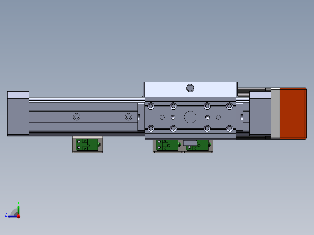 电动滑台模组SR45侧装模型右视图