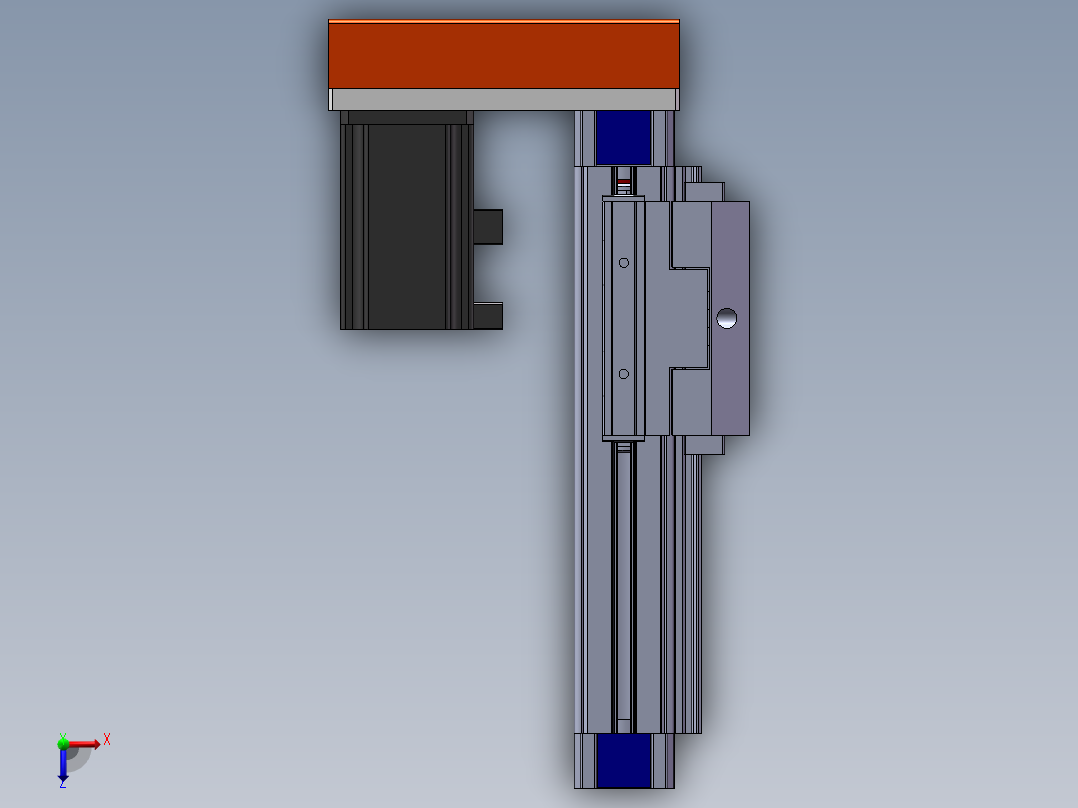 电动滑台模组SR45侧装模型俯视图