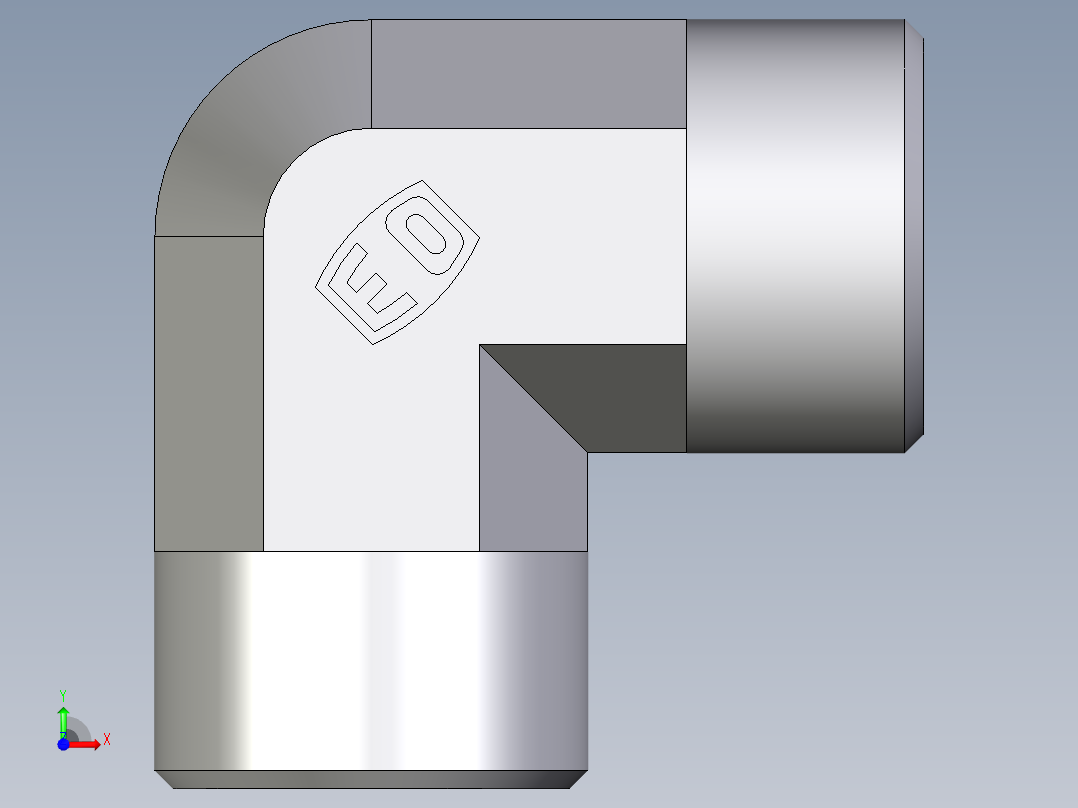 卡套式工业通用硬管接头EO_Union_elbow_W15LCFX前视图