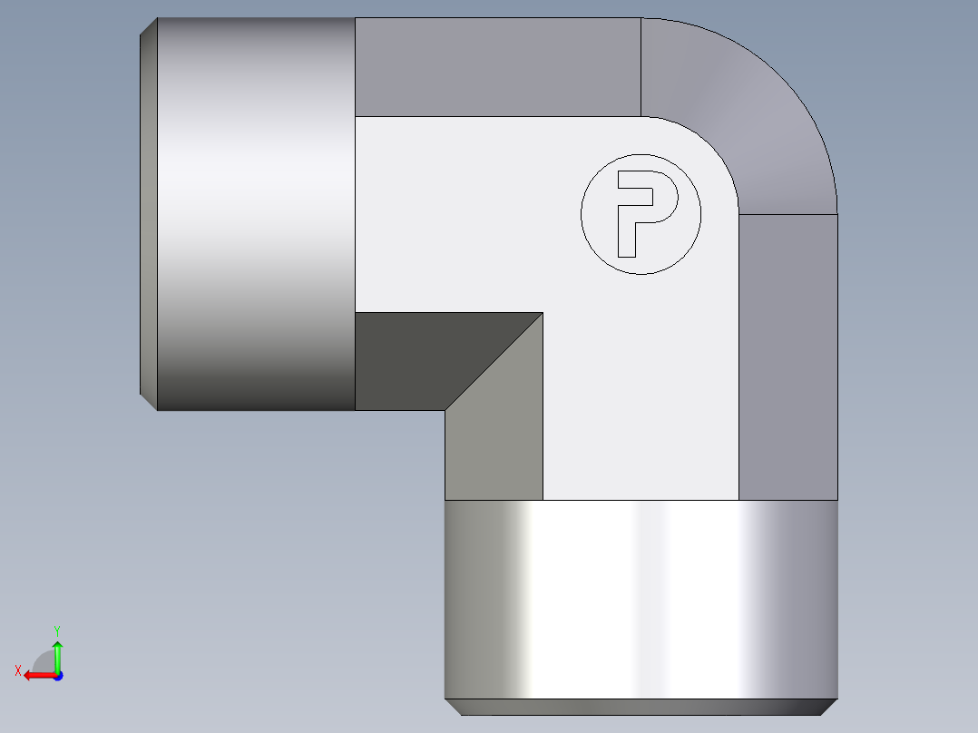 卡套式工业通用硬管接头EO_Union_elbow_W15LCFX后视图