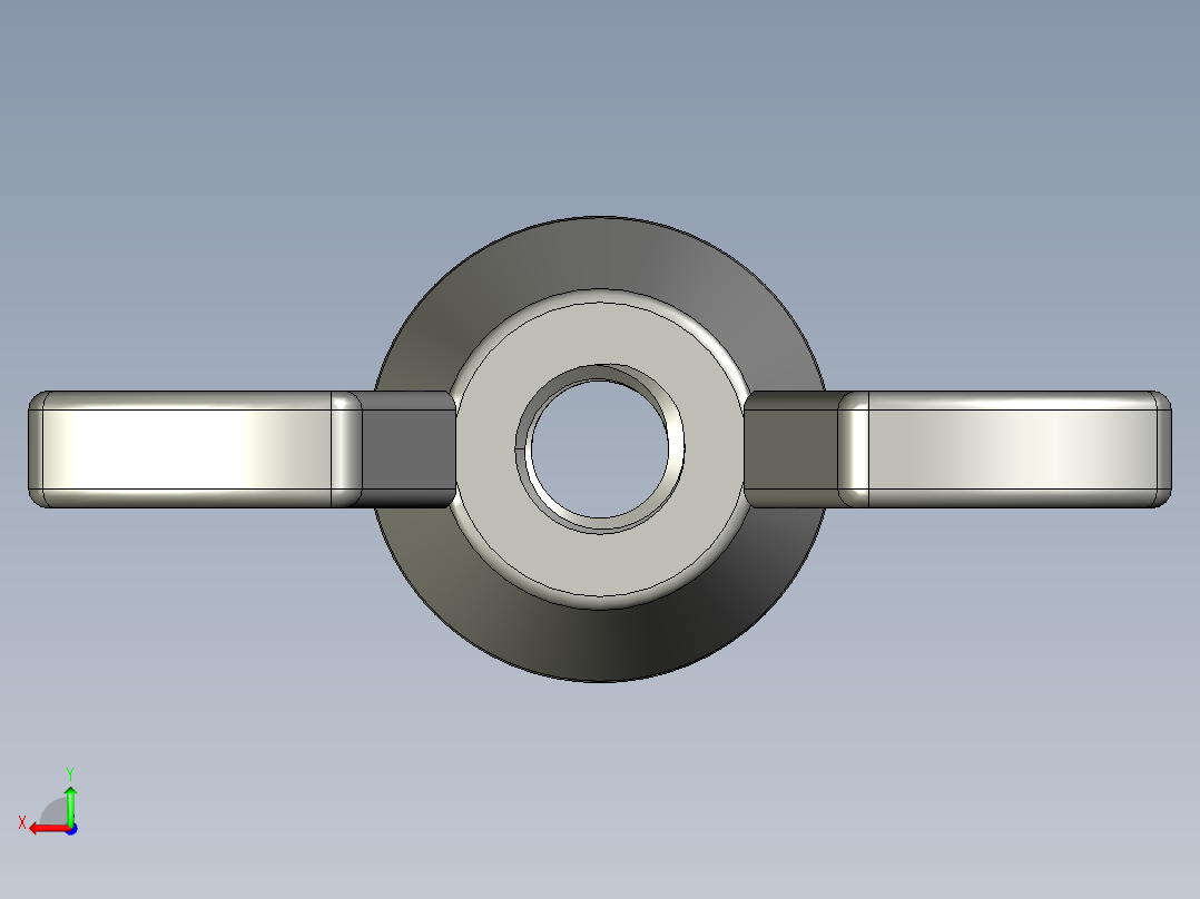 蝶形螺母-WING NUT M3 x 05mm Thread.STEP后视图