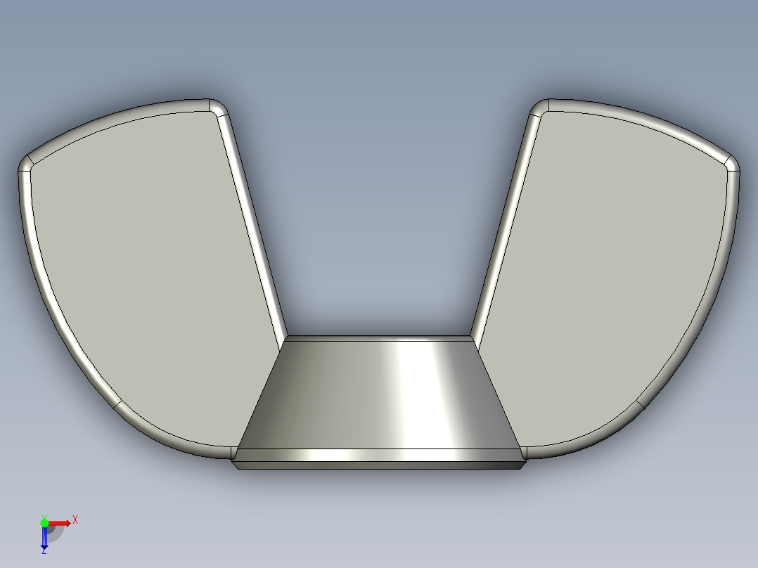 蝶形螺母-WING NUT M3 x 05mm Thread.STEP俯视图