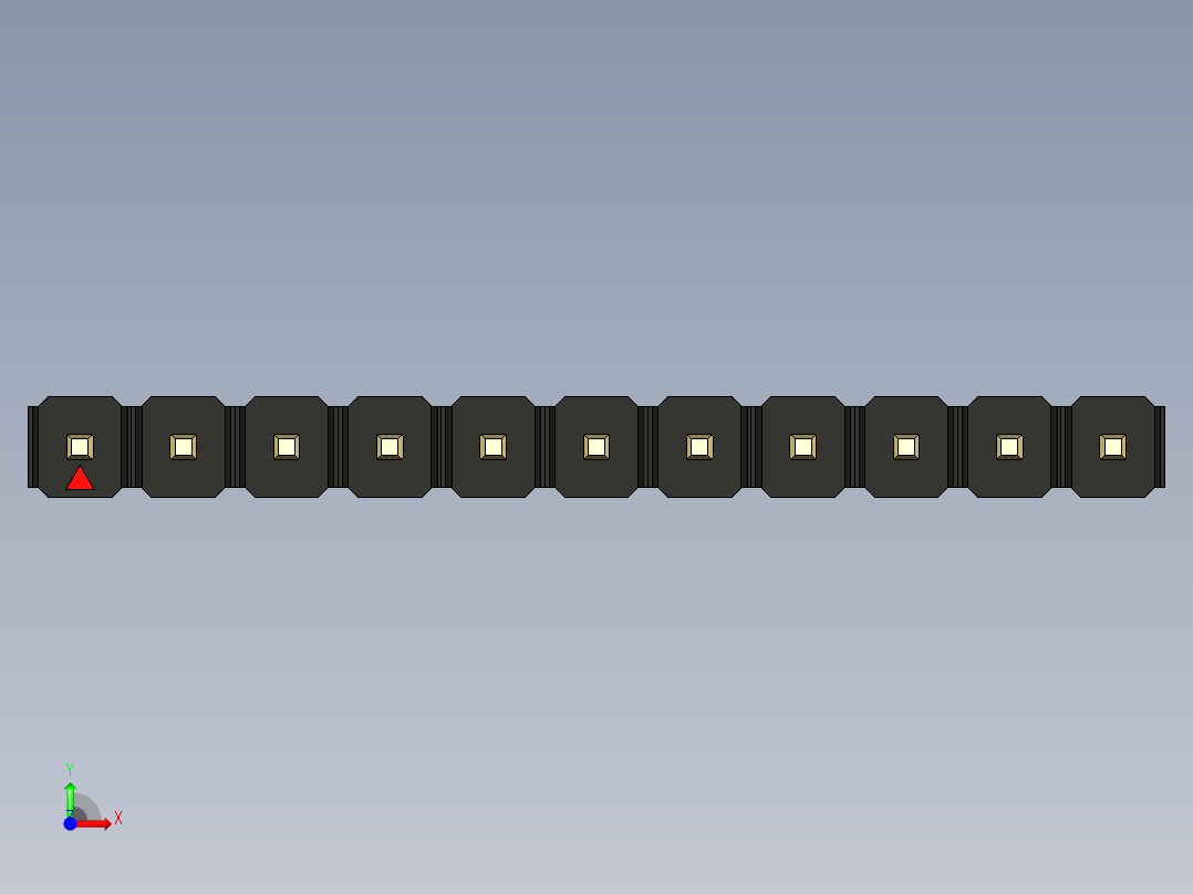 彩色公头100mil（2.54mm）系列-DS1021_black_1x11p_100mil_Type19_rev1.0前视图