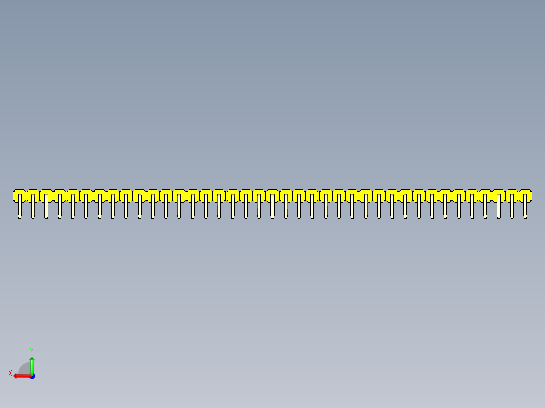 彩色公排针 100mil 2.54mm 系列-DS1022_yellow_1x39p_100mil_TypeD_rev1.0后视图