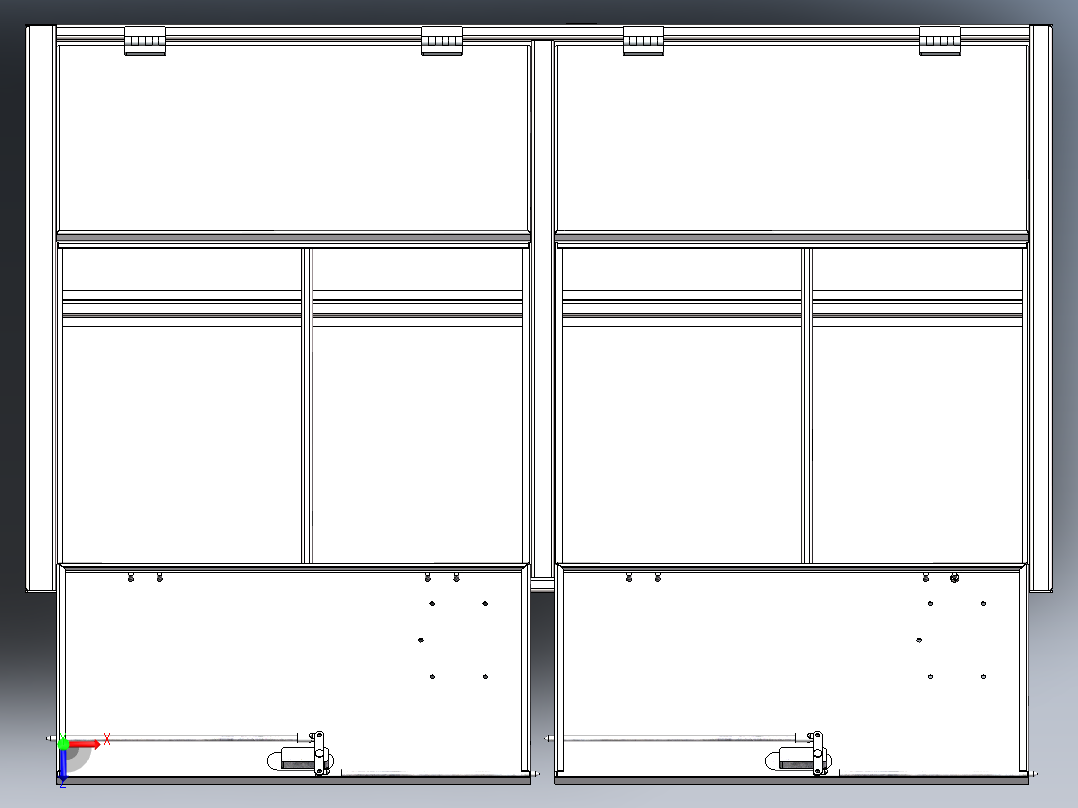 双开门多用途金属柜俯视图