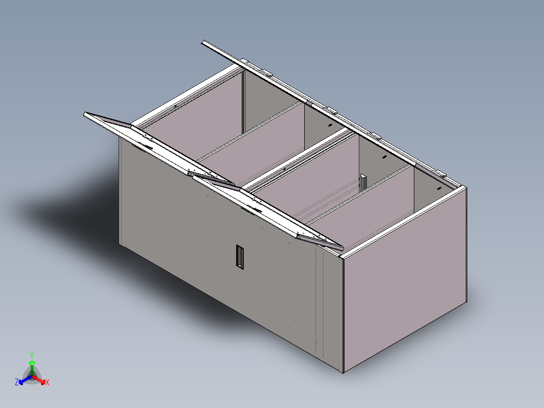 双开门多用途金属柜正等轴测图