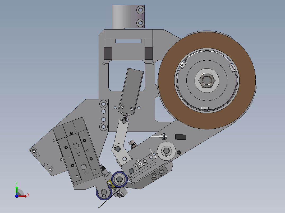 自动贴胶带机构前视图