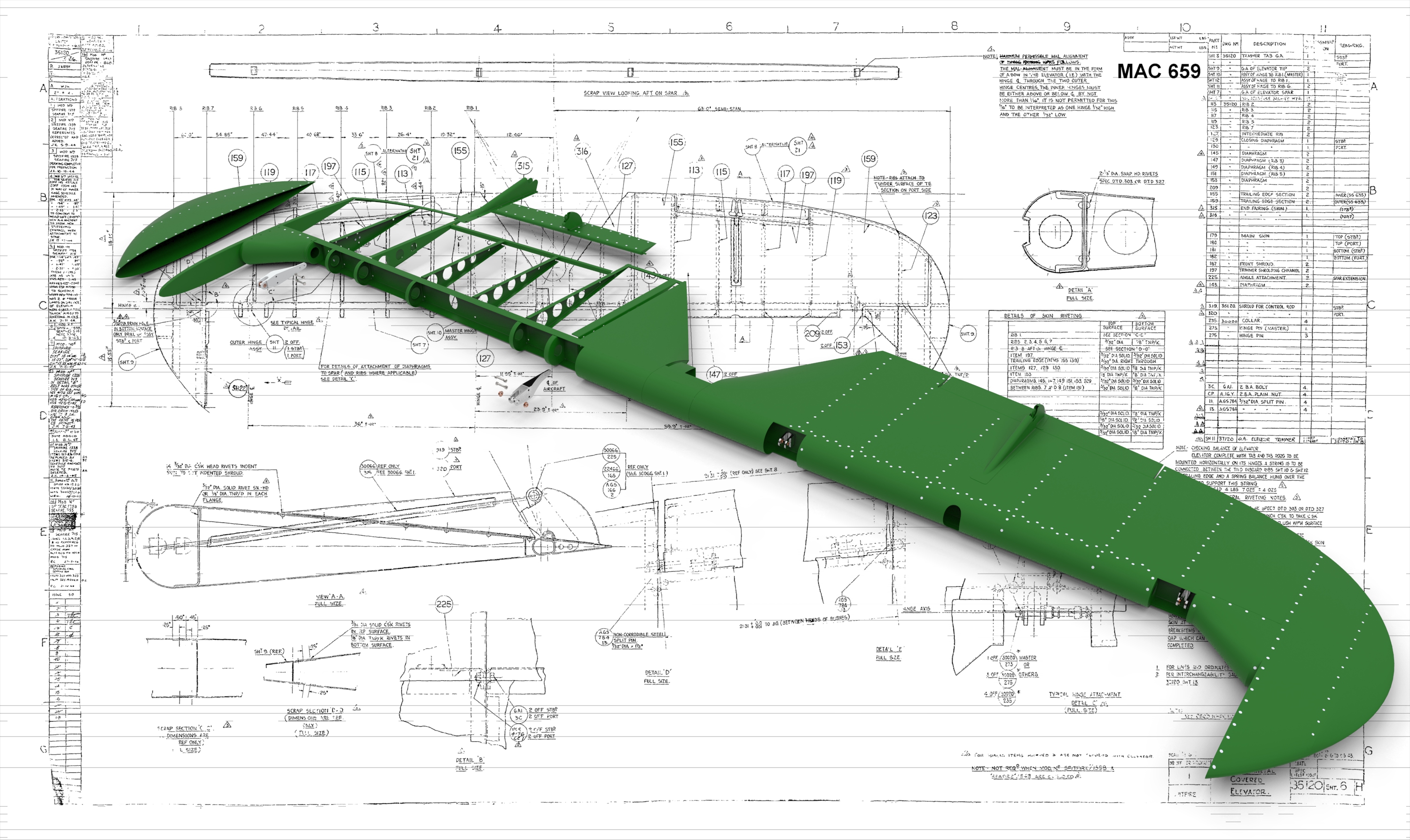 升降舵和配平片