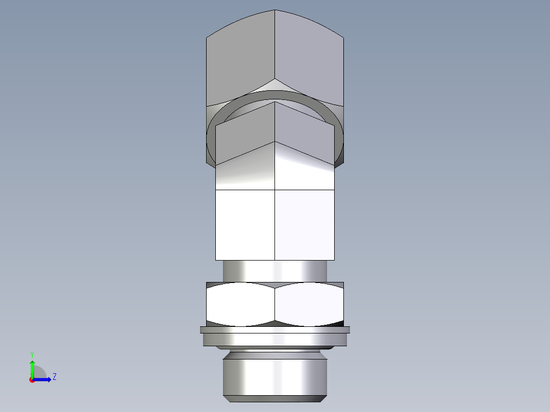 卡套式工业通用硬管接头EO_Adjustable_locknut_45_deg_elbow_VEE10SRCF左视图