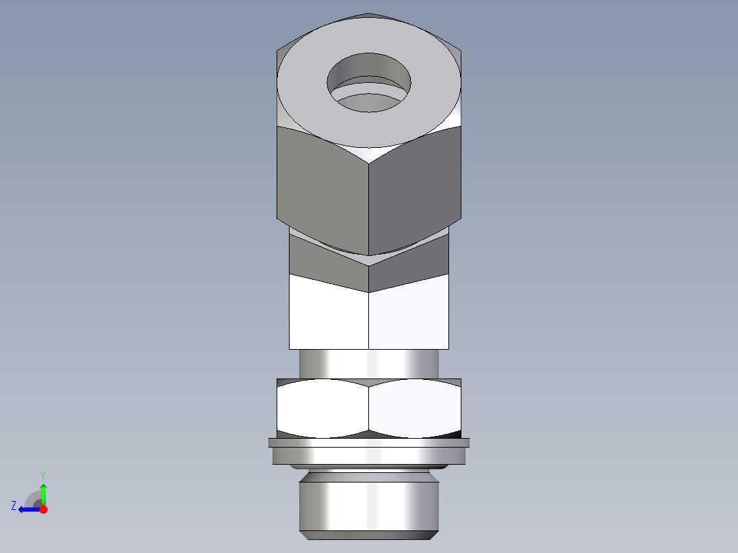 卡套式工业通用硬管接头EO_Adjustable_locknut_45_deg_elbow_VEE10SRCF右视图