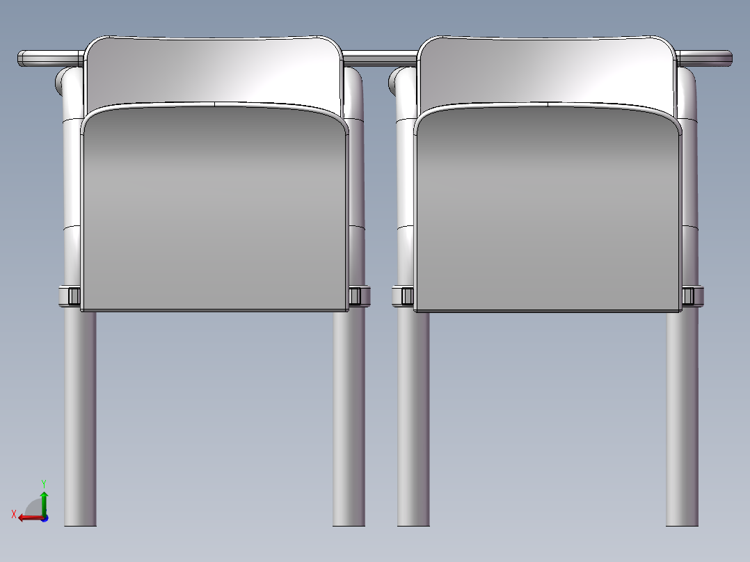 学生用课桌后视图