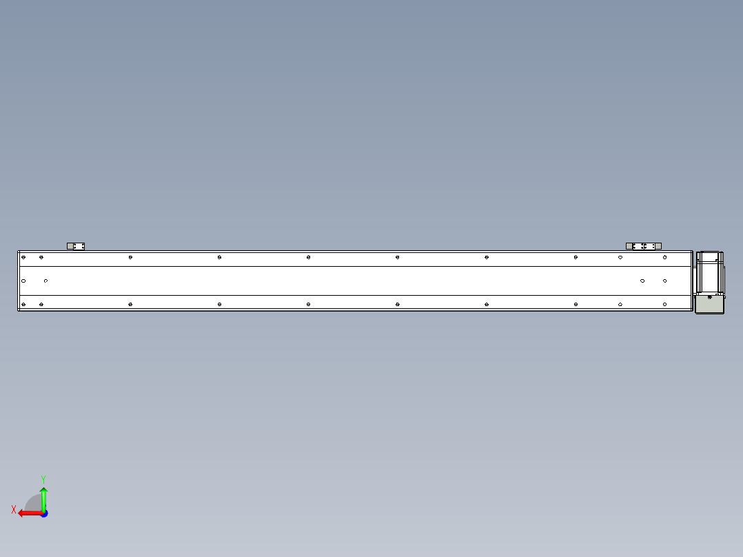 同步带滑台-半封闭B13H-L45-S1250-LD-P40-D3后视图