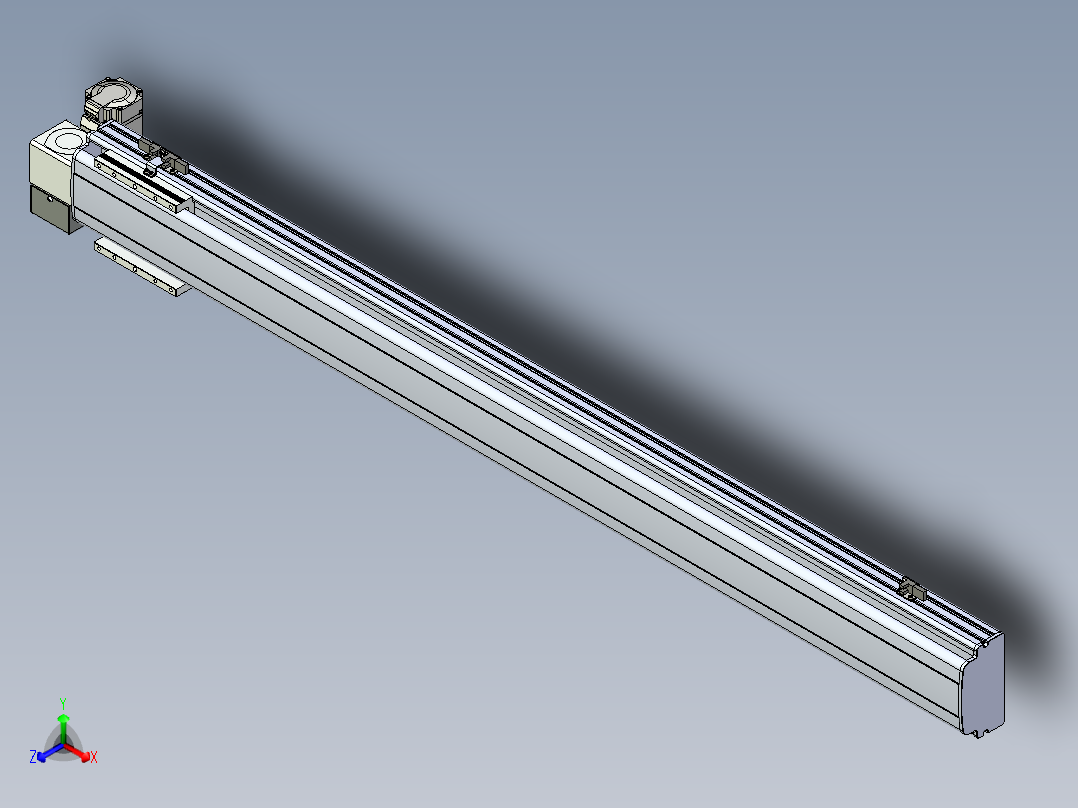 同步带滑台-半封闭B13H-L45-S1250-LD-P40-D3正等轴测图