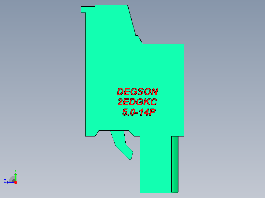 DEGSON 2EDG 系列 5.0mm 可插拔接线端子组-2EDGKC-5.0-14P-14-00AH右视图