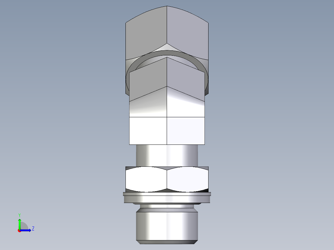 卡套式工业通用硬管接头EO_Adjustable_locknut_45_deg_elbow_VEE12SMCF左视图