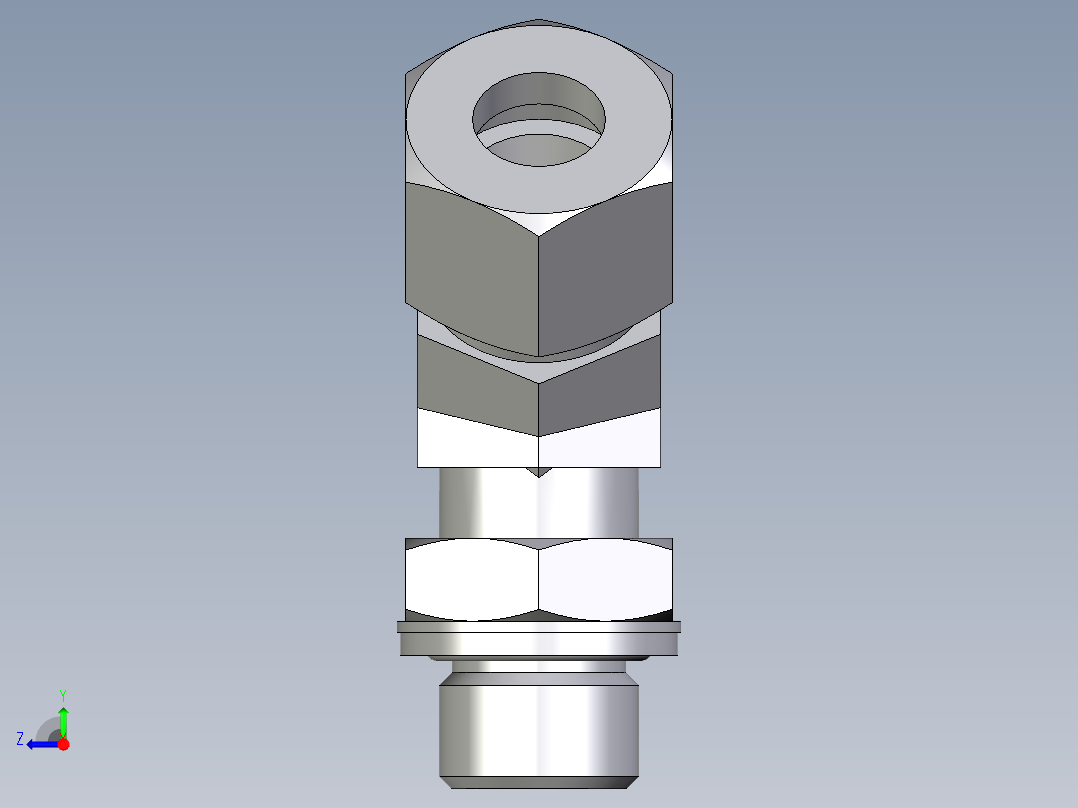 卡套式工业通用硬管接头EO_Adjustable_locknut_45_deg_elbow_VEE12SMCF右视图