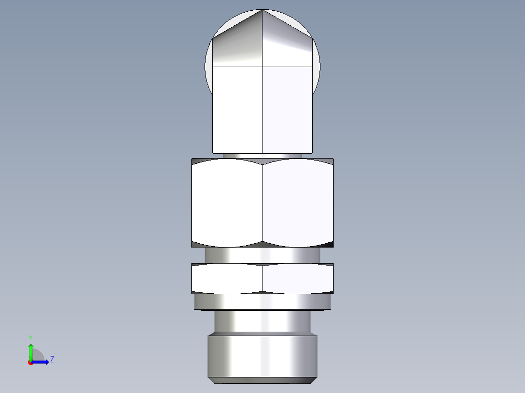 卡套式工业通用硬管接头EO_Assembled_adjustable_standpipe_elbow_EVW15LROMD71左视图