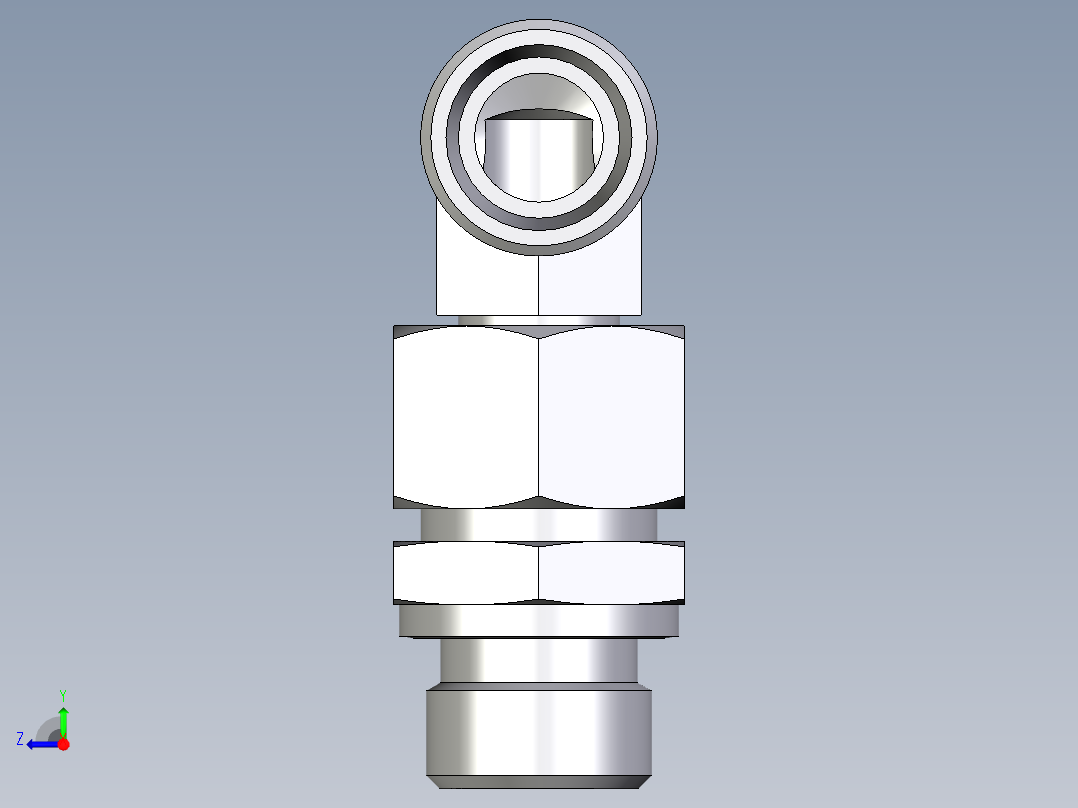 卡套式工业通用硬管接头EO_Assembled_adjustable_standpipe_elbow_EVW15LROMD71右视图