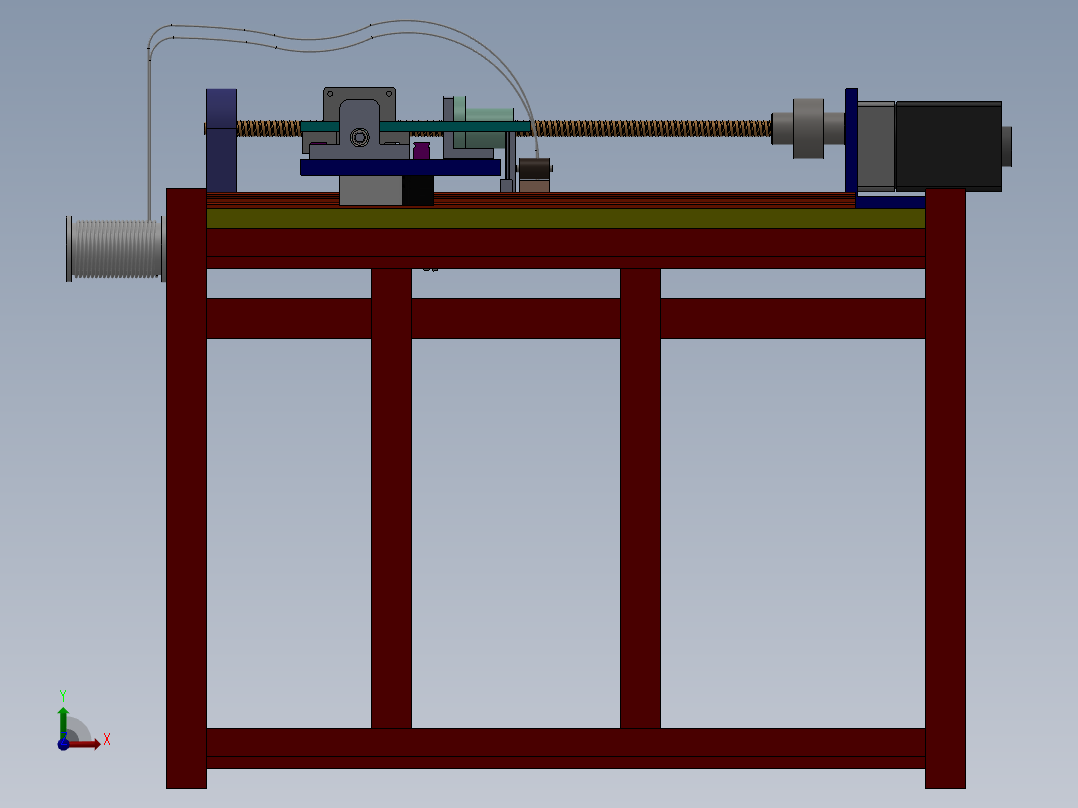 FDM双喷头打印机三维前视图
