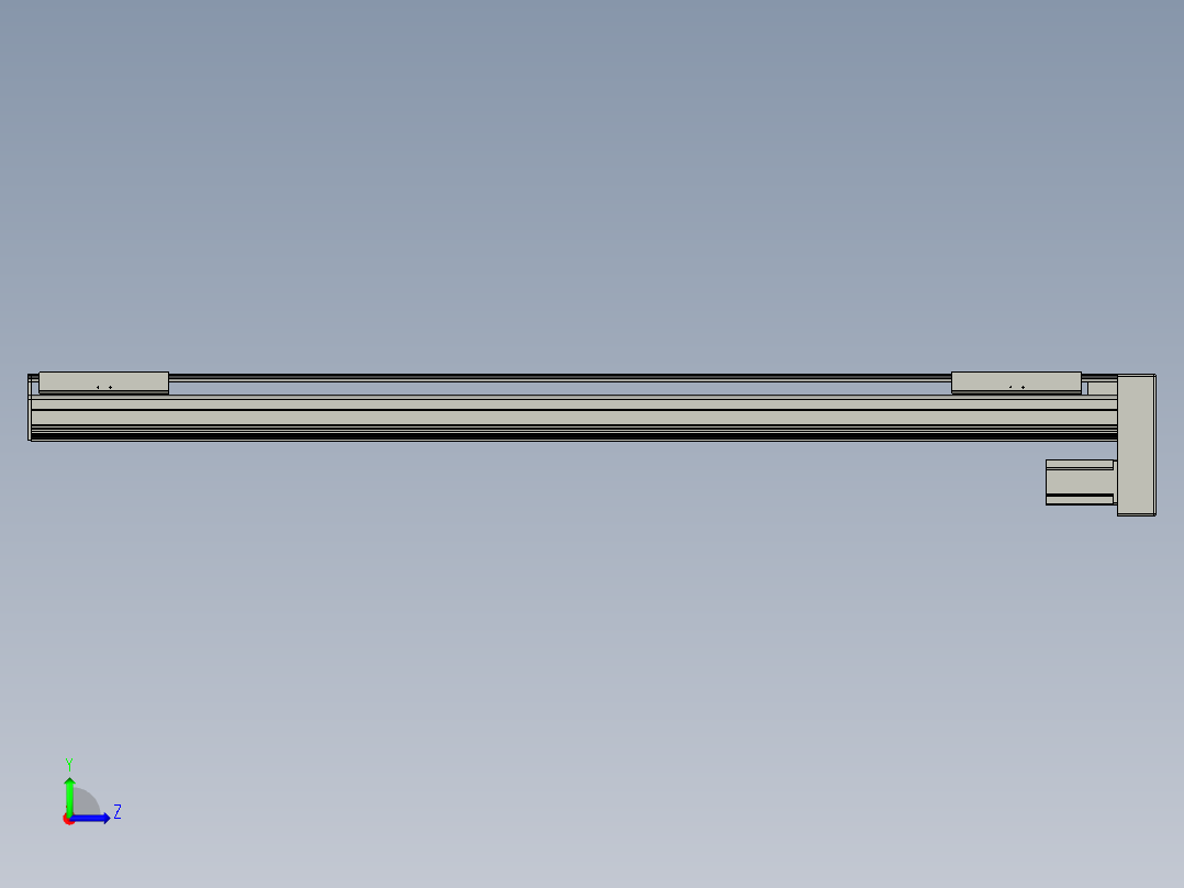 直线模组LHA21-S1600-D设计图纸左视图