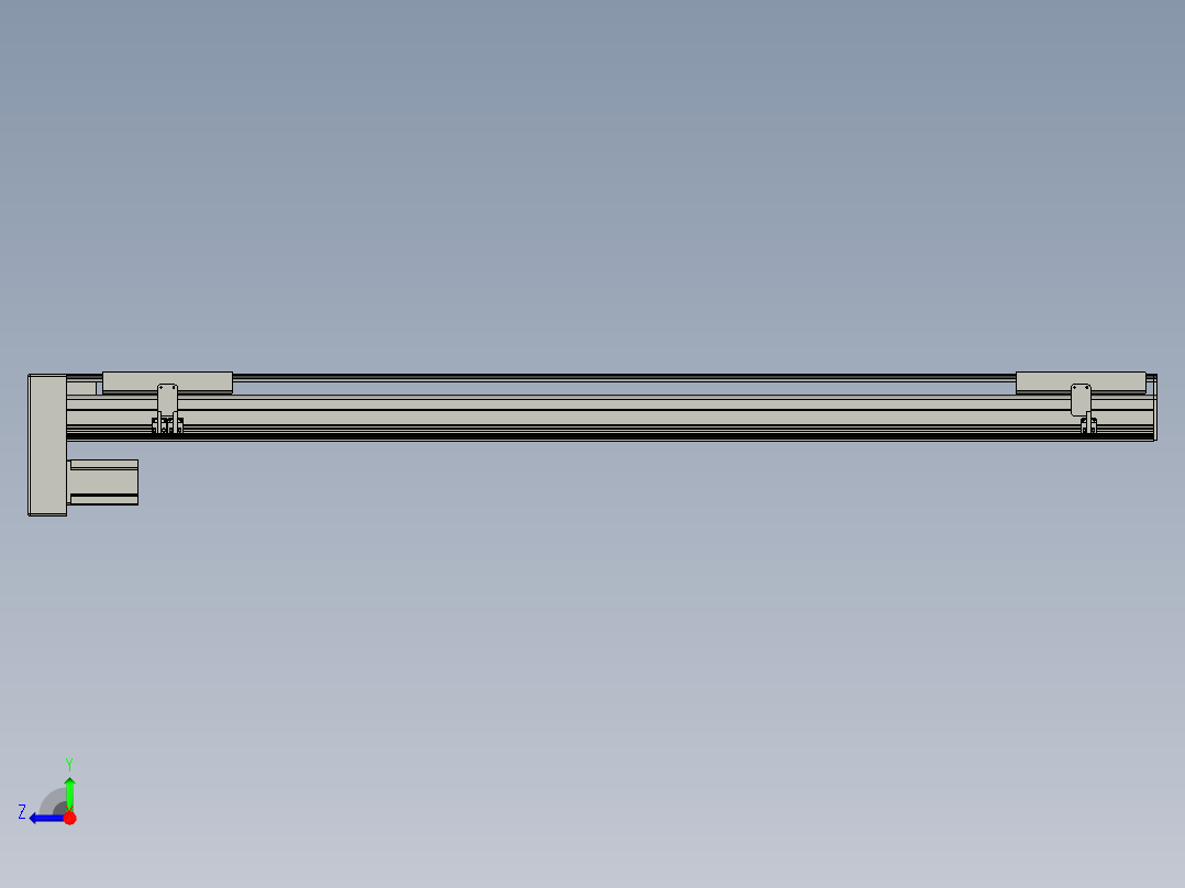 直线模组LHA21-S1600-D设计图纸右视图