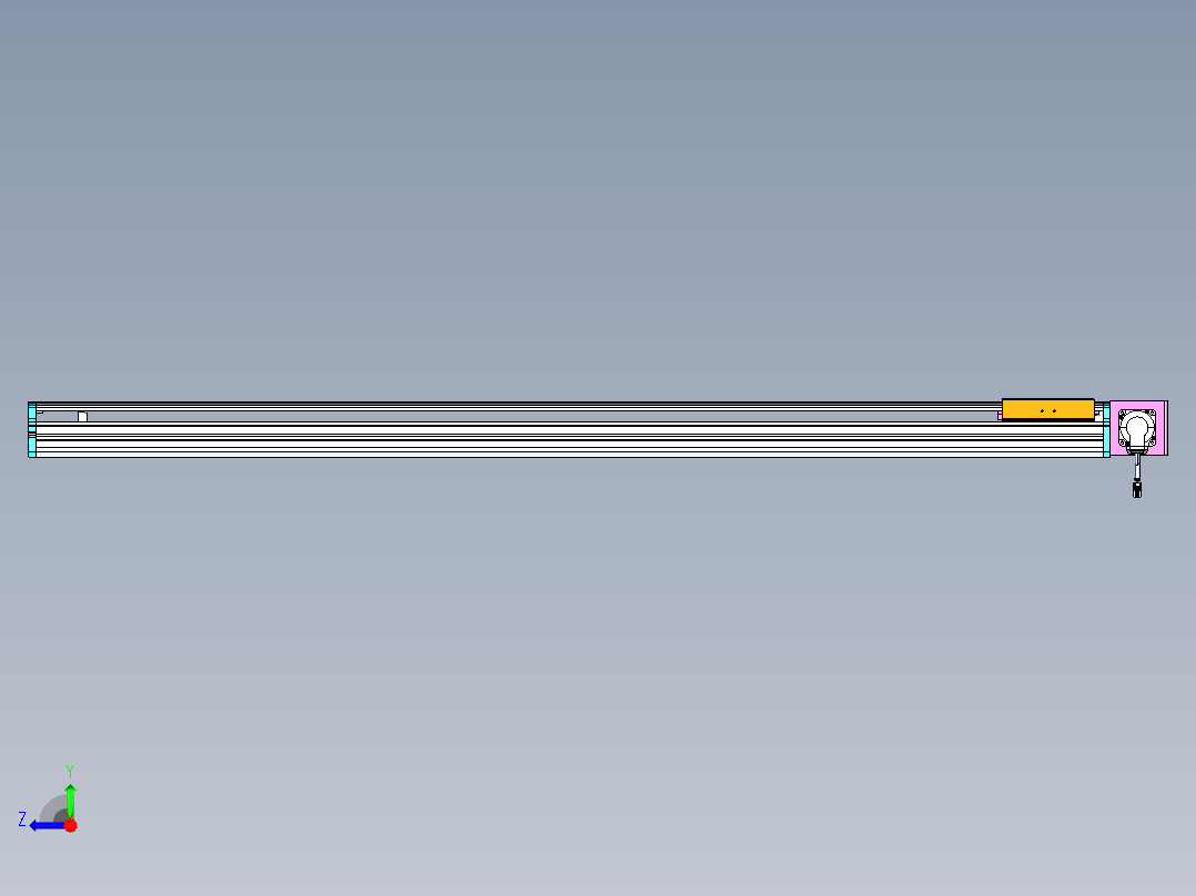 东锦同步带传动-直线滑台模组DH170B-L150-S1500-BL-P400W-C3右视图