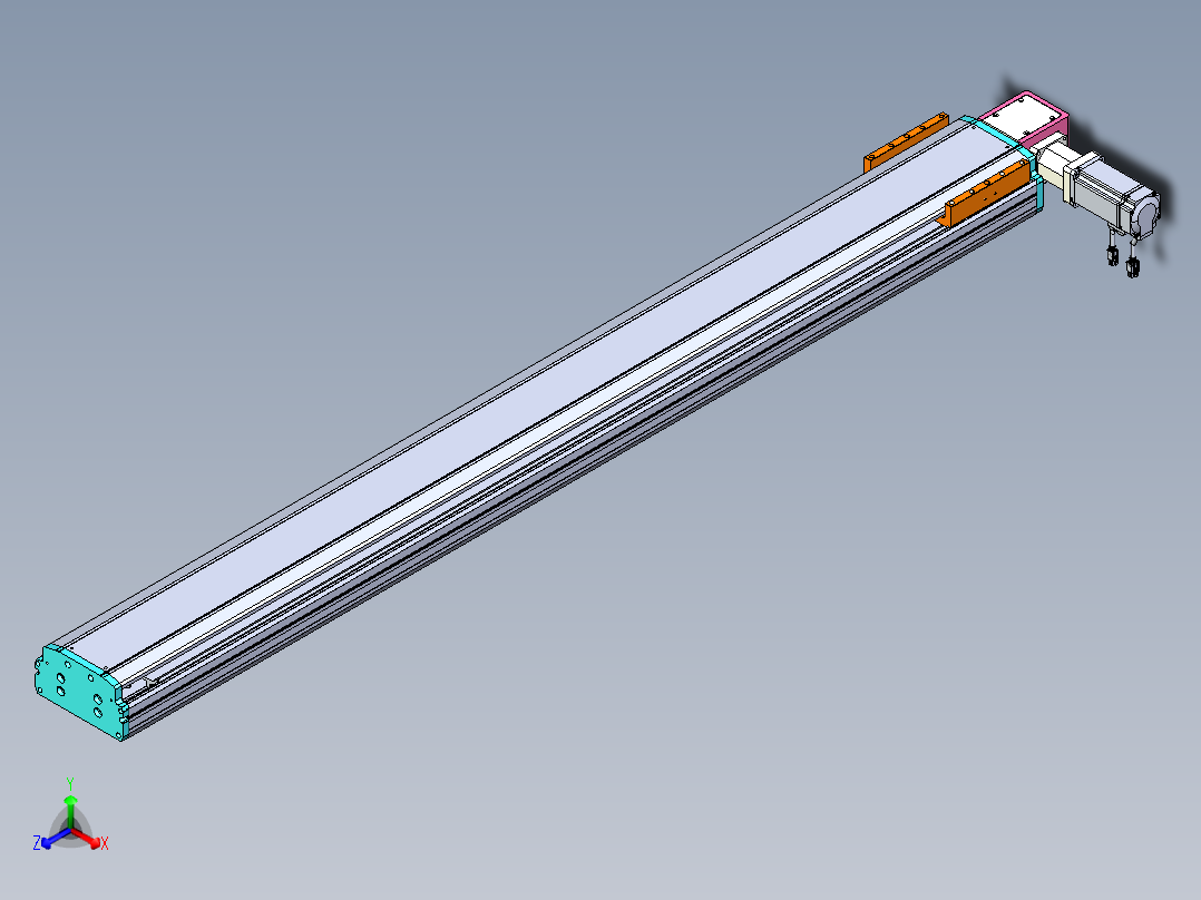 东锦同步带传动-直线滑台模组DH170B-L150-S1500-BL-P400W-C3正等轴测图