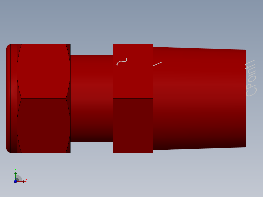 solidworks-lok male connector前视图