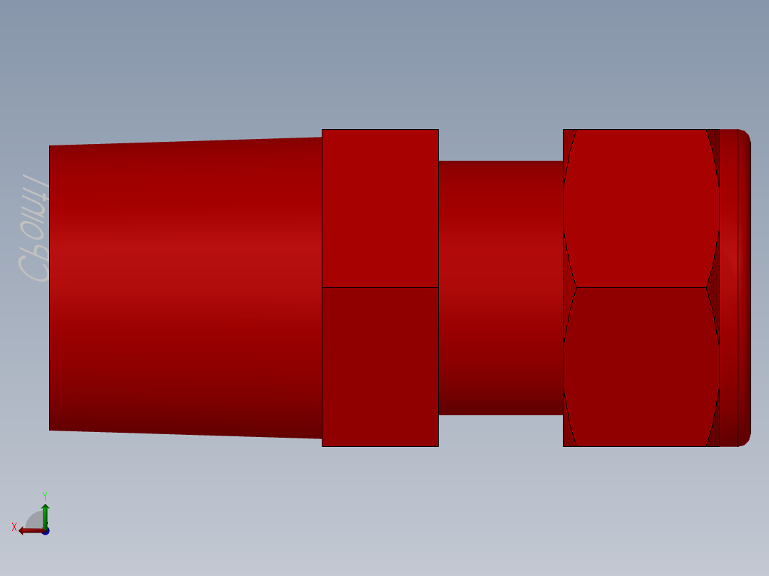 solidworks-lok male connector后视图