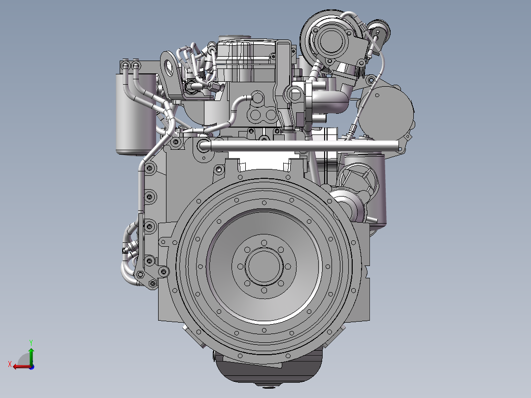 康明斯发动机后视图