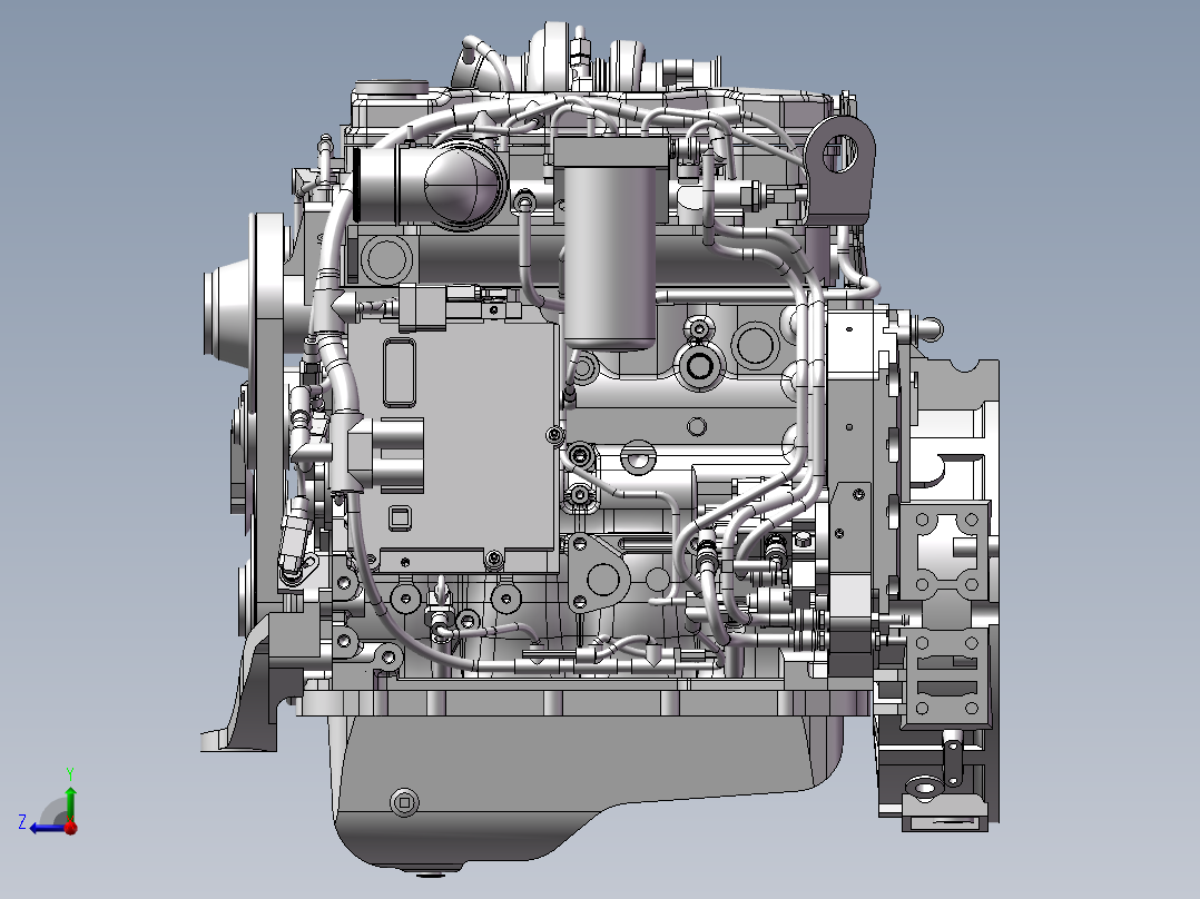 康明斯发动机右视图