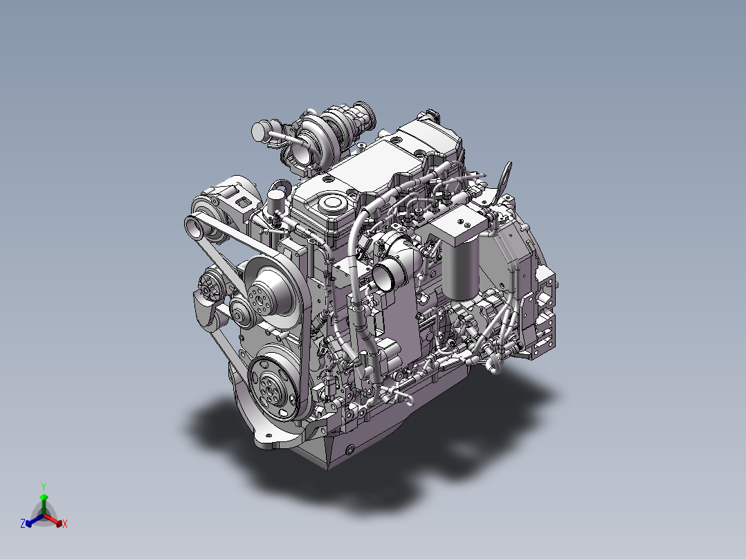 康明斯发动机正等轴测图