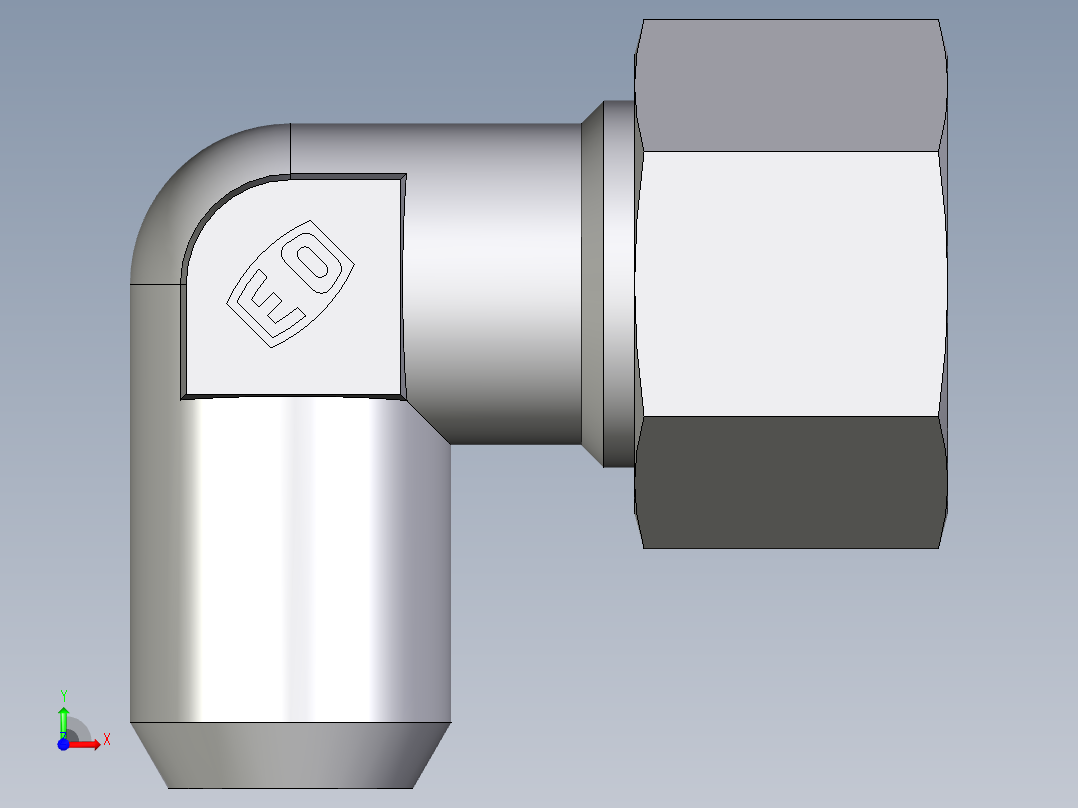 卡套式工业通用硬管接头EO_Weld_elbown_WAS16S前视图