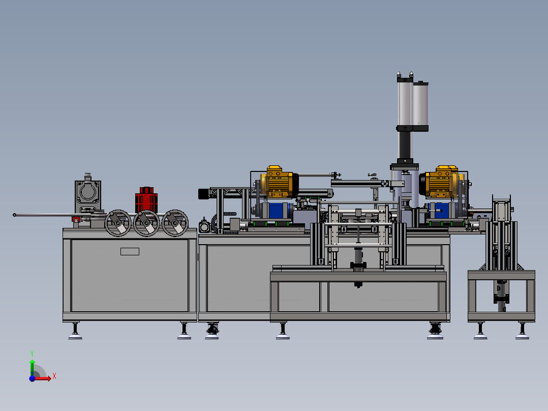 2023.02月-帐篷铝座弯管设备（sw20可编辑+工程图）前视图