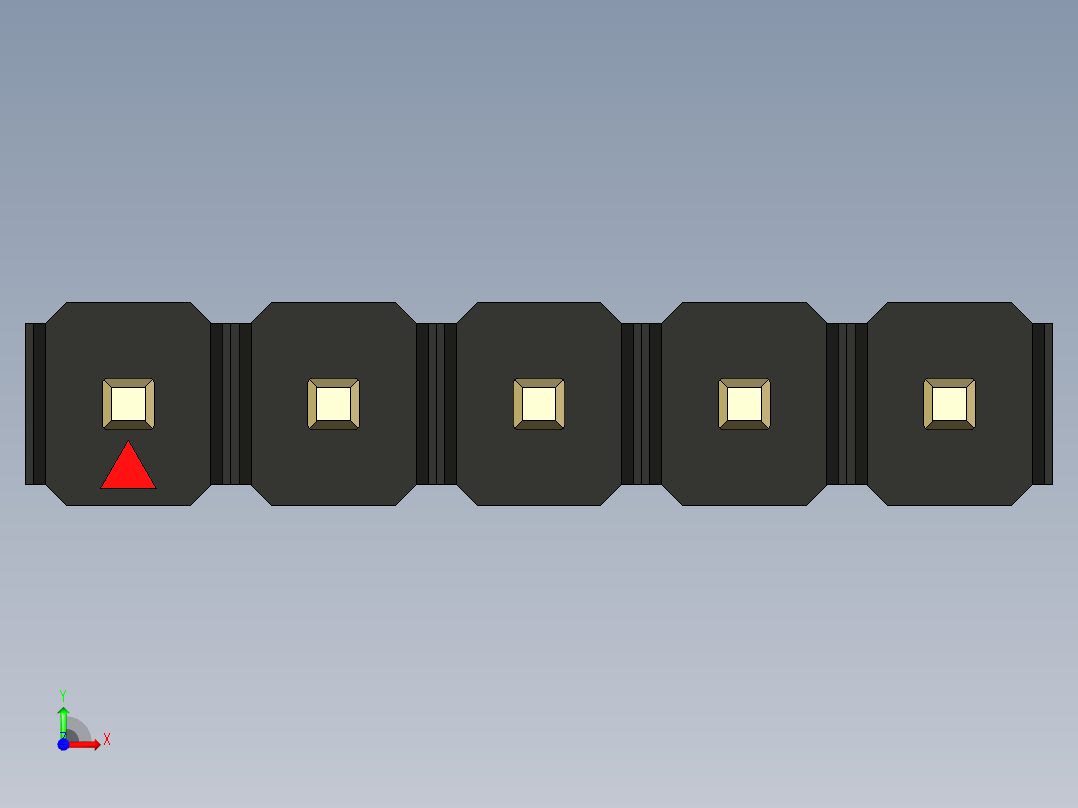彩色公头100mil（2.54mm）系列-DS1021_black_1x05p_100mil_Type43_rev1.0前视图