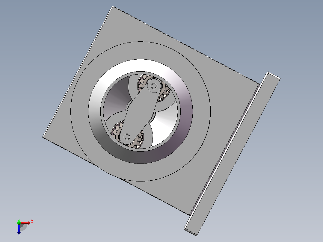 清洁化环模制粒机三维设计俯视图