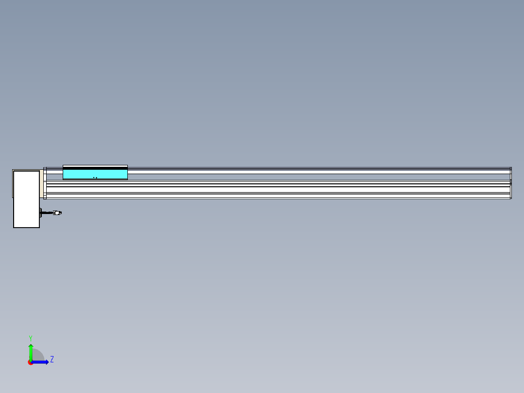 同步带滑台-半封闭B22H-L100-C-S1250-LD-P75-D3-N5左视图