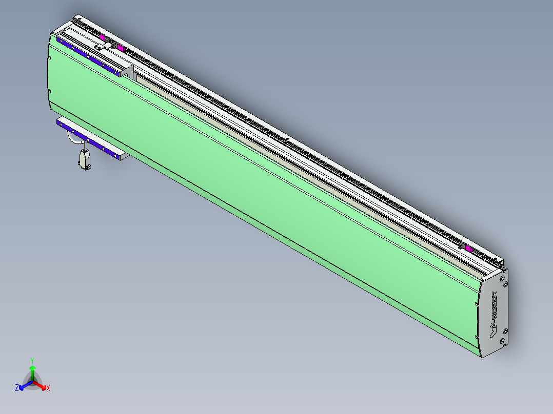 威洛博VL系列直线电机模组-VL22H3-S1150正等轴测图