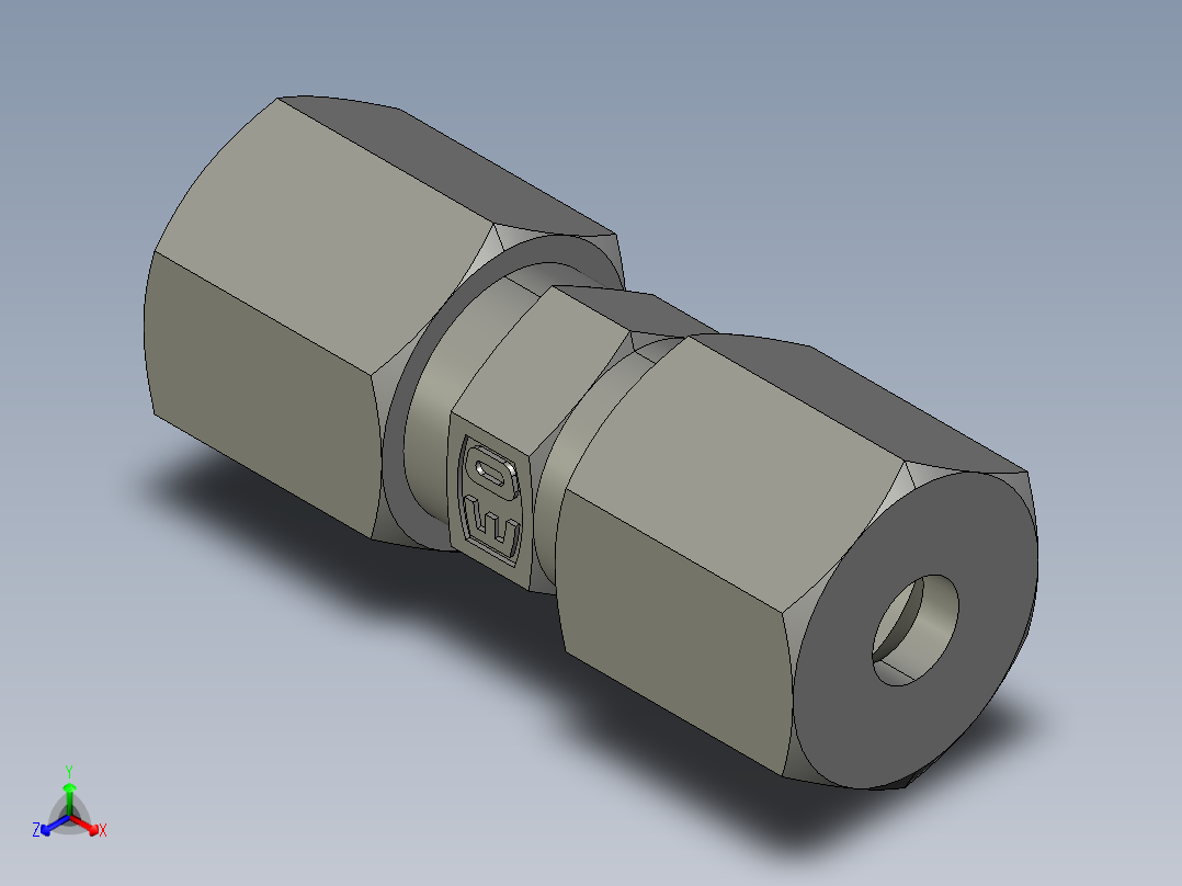卡套式工业通用硬管接头EO Union G06ZS71正等轴测图