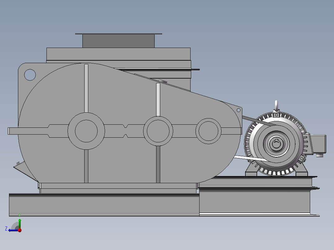 双轴卧式搅拌机右视图