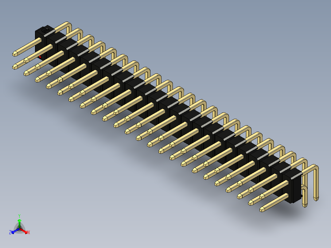 彩色公排针 100mil 2.54mm 系列-DS1022_black_2x23p_100mil_TypeD_rev1.0