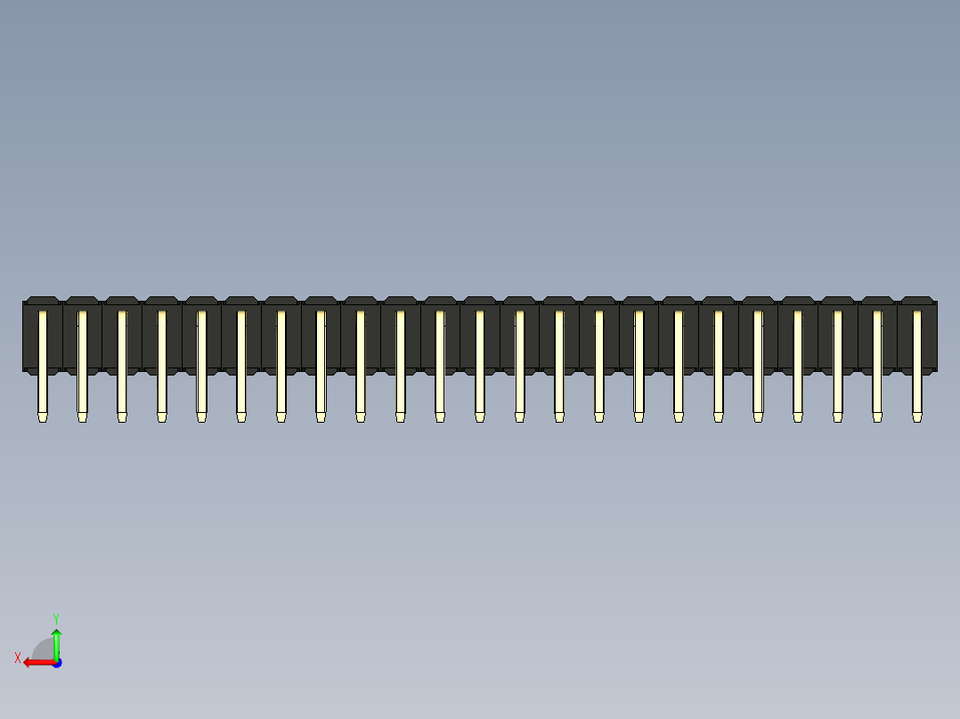 彩色公排针 100mil 2.54mm 系列-DS1022_black_2x23p_100mil_TypeD_rev1.0后视图