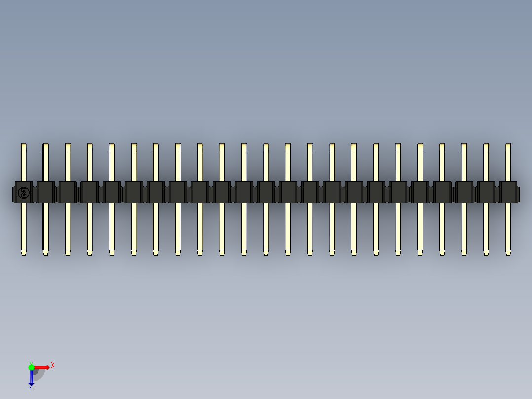 彩色公排针 100mil 2.54mm 系列-DS1022_black_2x23p_100mil_TypeD_rev1.0俯视图