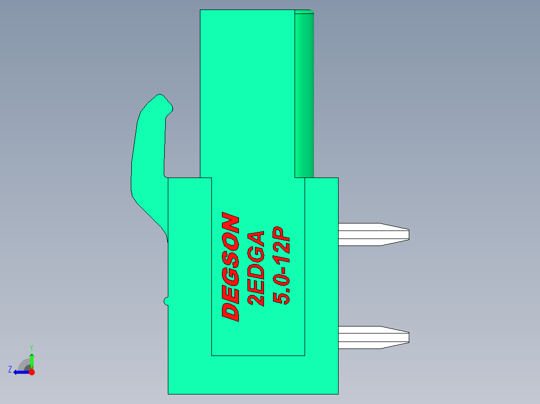 DEGSON 2EDG 系列 5.0mm 可插拔接线端子组-2EDGA-5.0-12P-14-00AH右视图