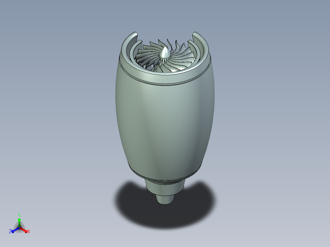 喷气发动机三维模型正等轴测图