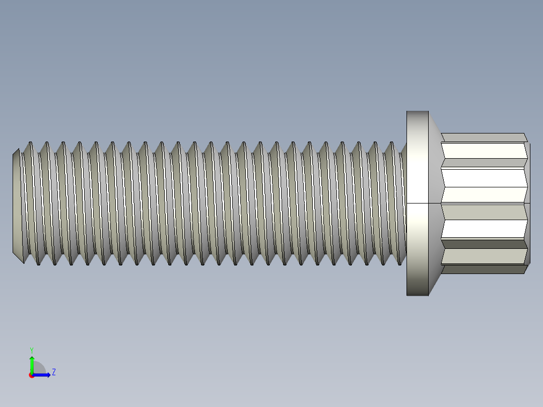法兰头螺钉-5-16in-24 1long 12-point screws.IGS左视图