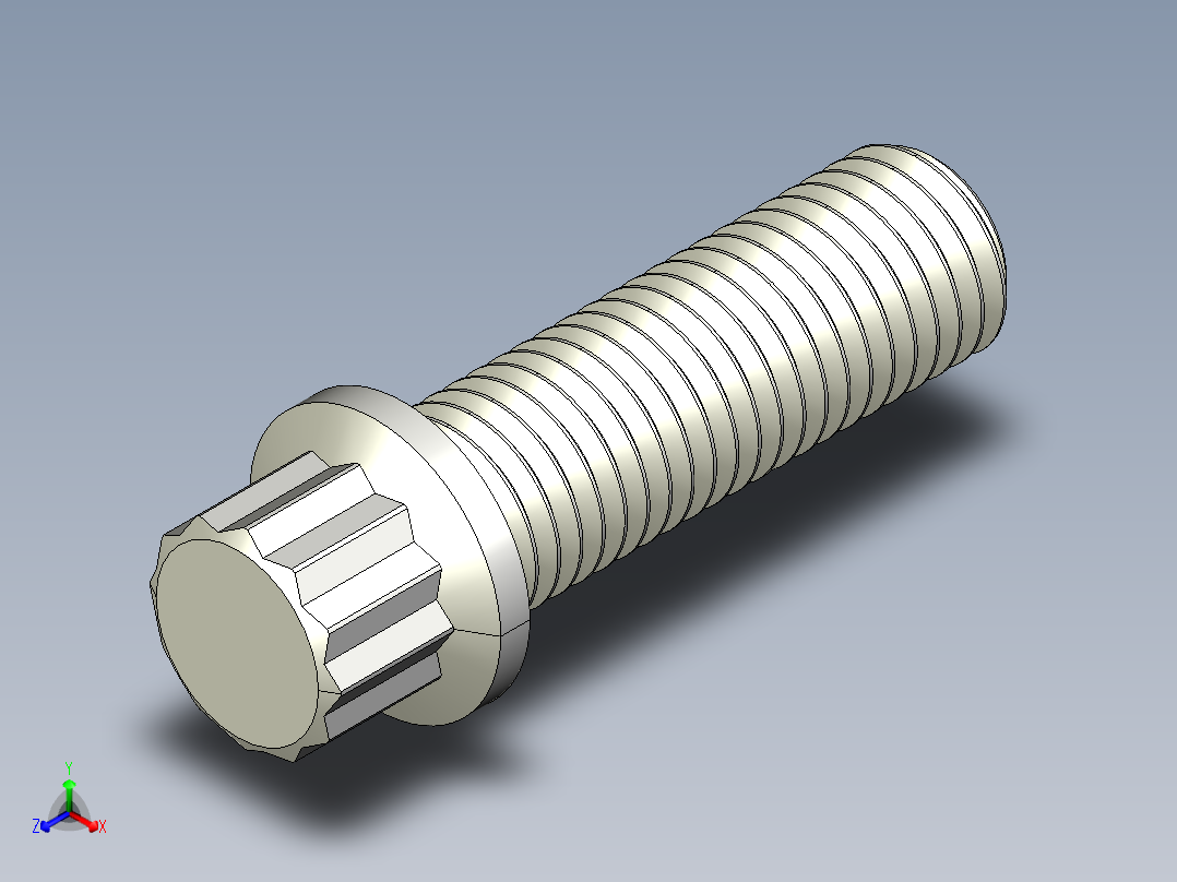 法兰头螺钉-5-16in-24 1long 12-point screws.IGS正等轴测图