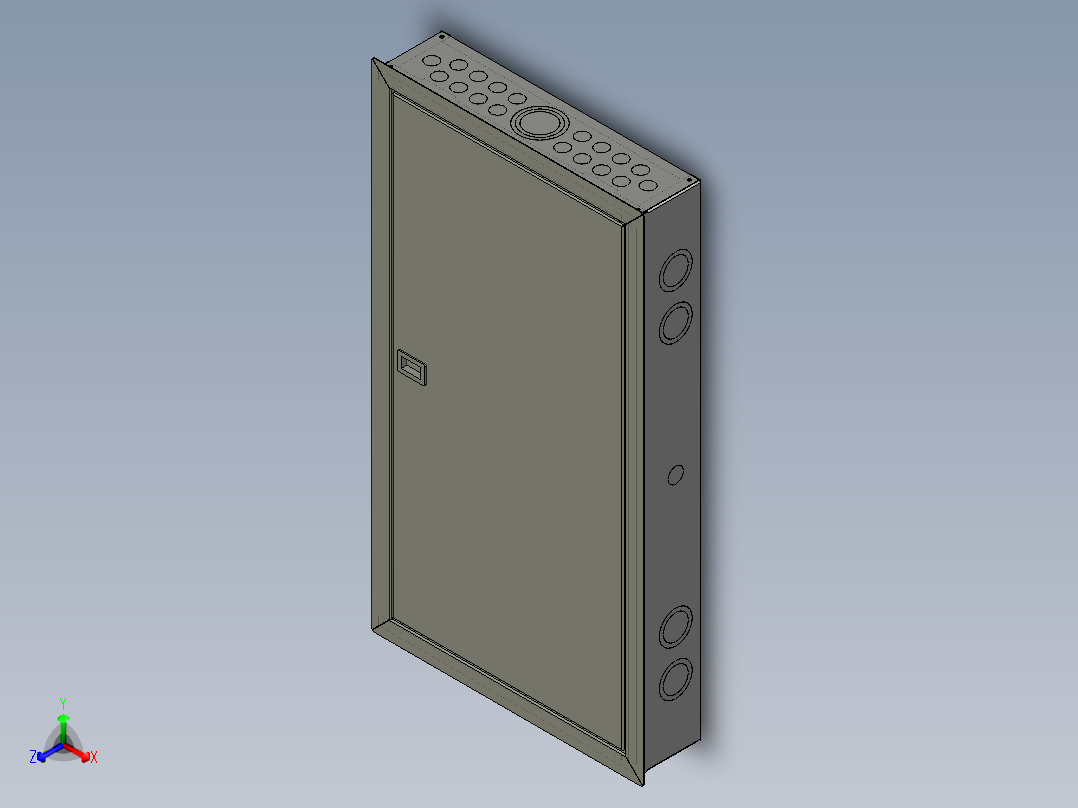 嵌入式配电箱正等轴测图